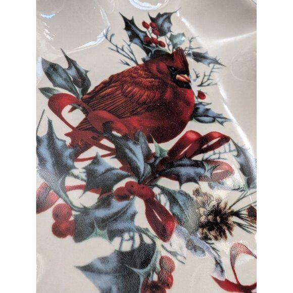 Lenox China Winter Greetings Cardinal on pine tree branch Christmas Tree trinket - Picture 4 of 12